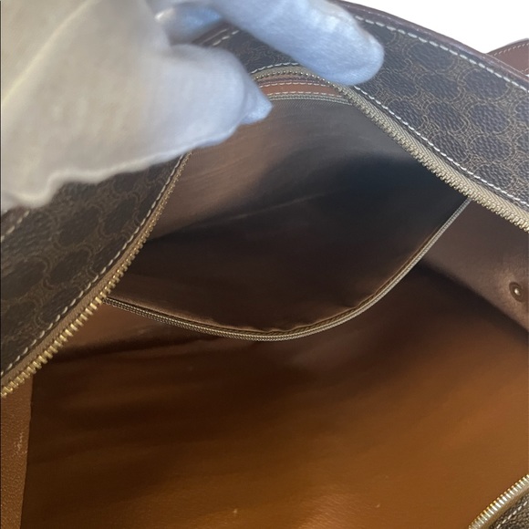 Celine | Authentic Brown Horizontal Stripe Triomphe Large Shopping Tote - Picture 11 of 15